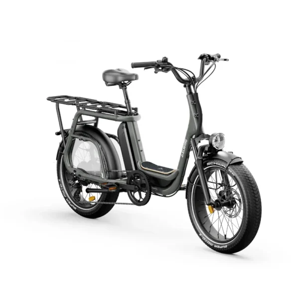 Vélo cargo électrique longtail RITMIC JUMBO chez Carlanges Bicyclette, idéal pour transporter enfants et charges au quotidien.